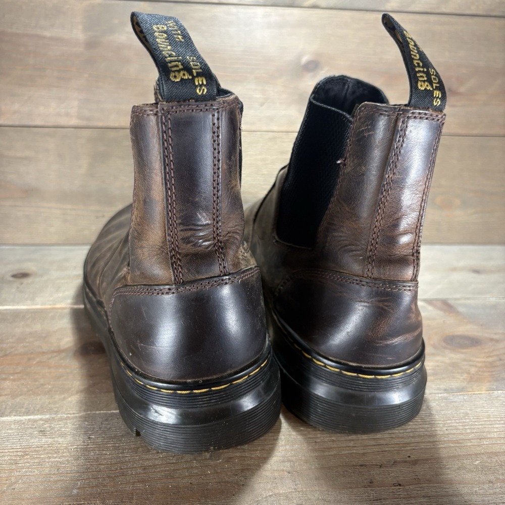 dr martens embury mens size 12 shoes brown leather slip on chelsea boots - Picture 5 of 9